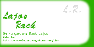lajos rack business card